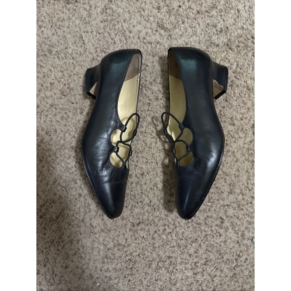 Life Stride Leather Dress Shoes Women's 8N Black‎ Slip On
